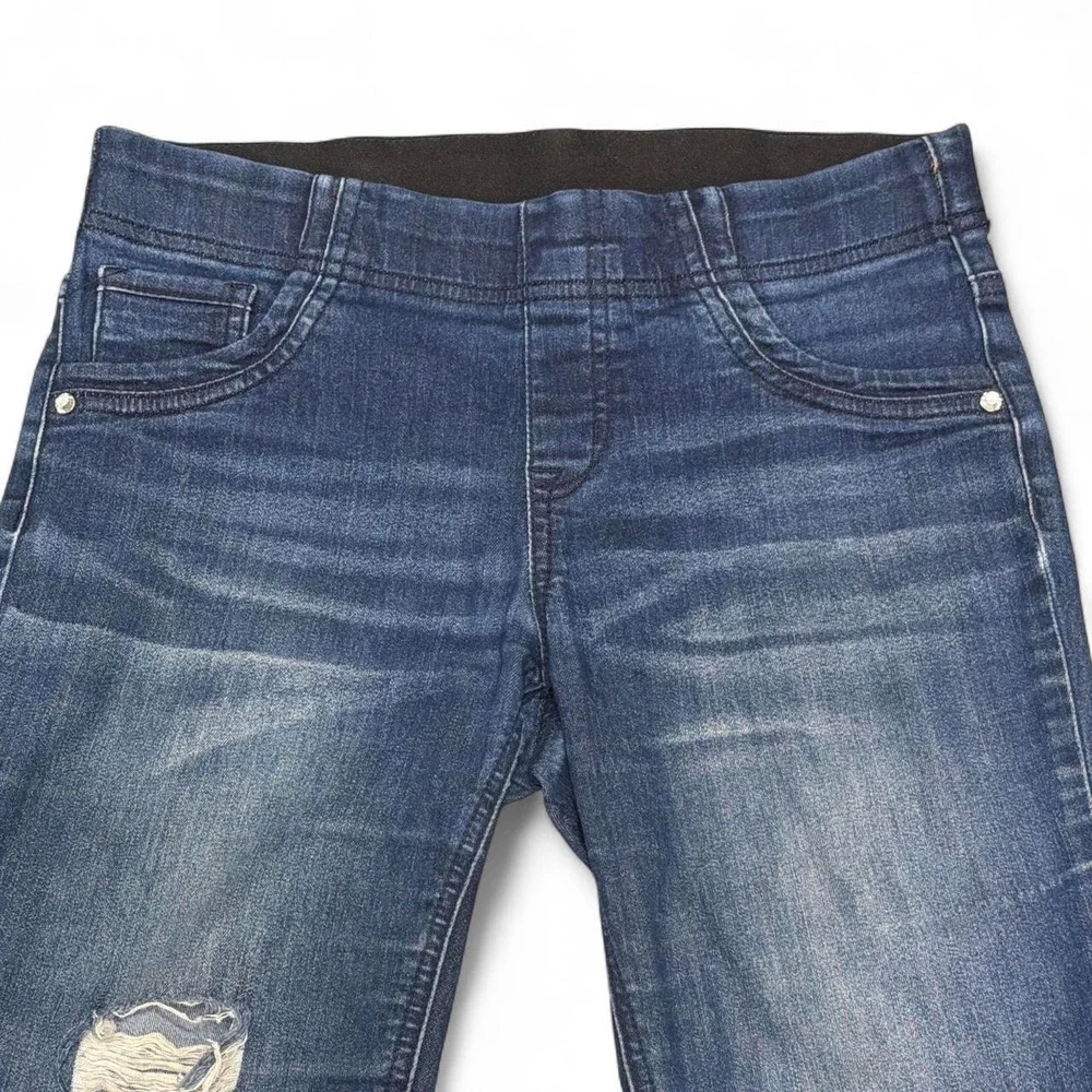 Justice juniors dark wash distressed 